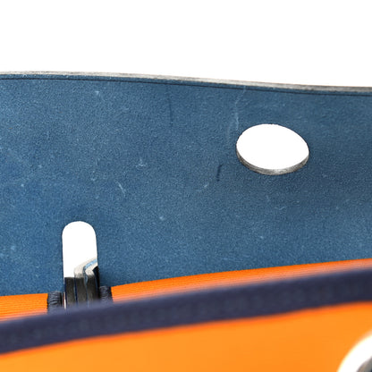 Hermes Military Toile Vache Hunter Verso Herbag Zip Retourne 31 PM Jaune Or Bleu Outremer Bleu Saphir 9 of 13
