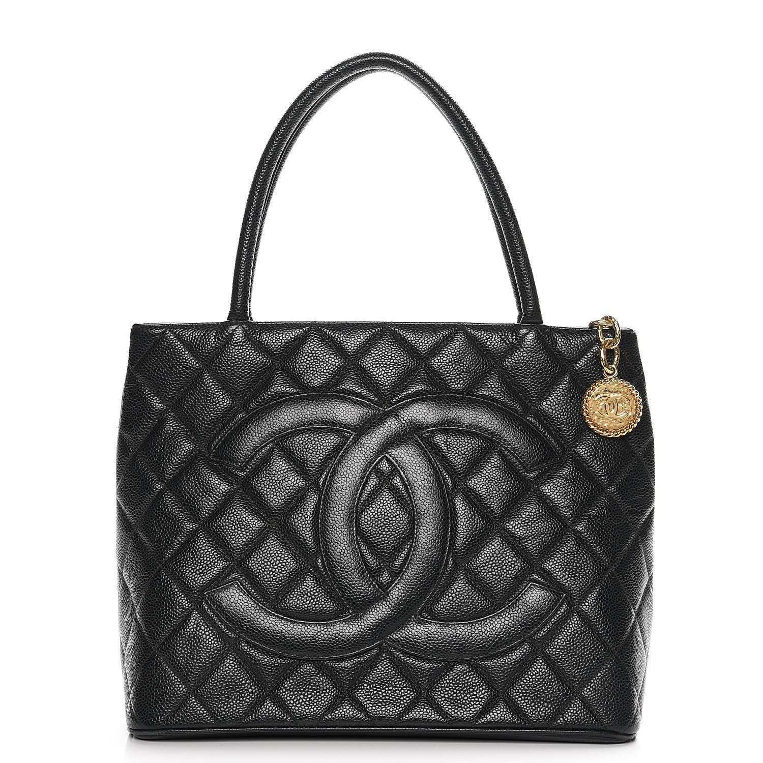 Chanel Caviar Quilted Medallion Tote Dark Green 1 of 11