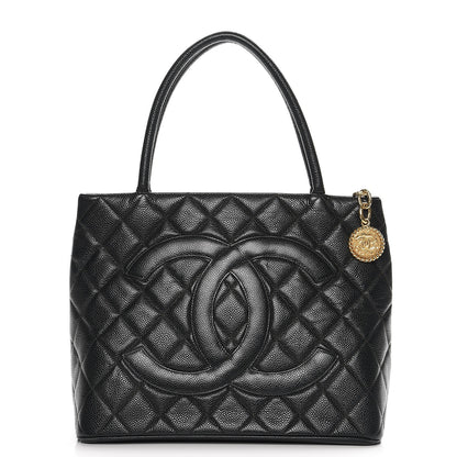 Chanel Caviar Quilted Medallion Tote Dark Green 1 of 11