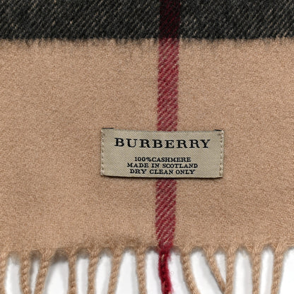 Burberry Cashmere Giant Heritage Check Fringe Scarf Camel 4 of 4