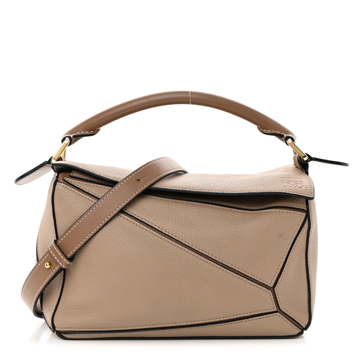 Loewe Grained Calfskin Small Puzzle Bag Sand Mink 1 of 18