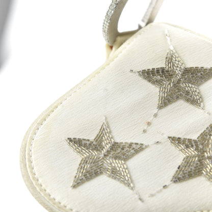 Christian Dior Satin Beaded Star Embroidered Hollywood Saddle White Multicolor 10 of 13