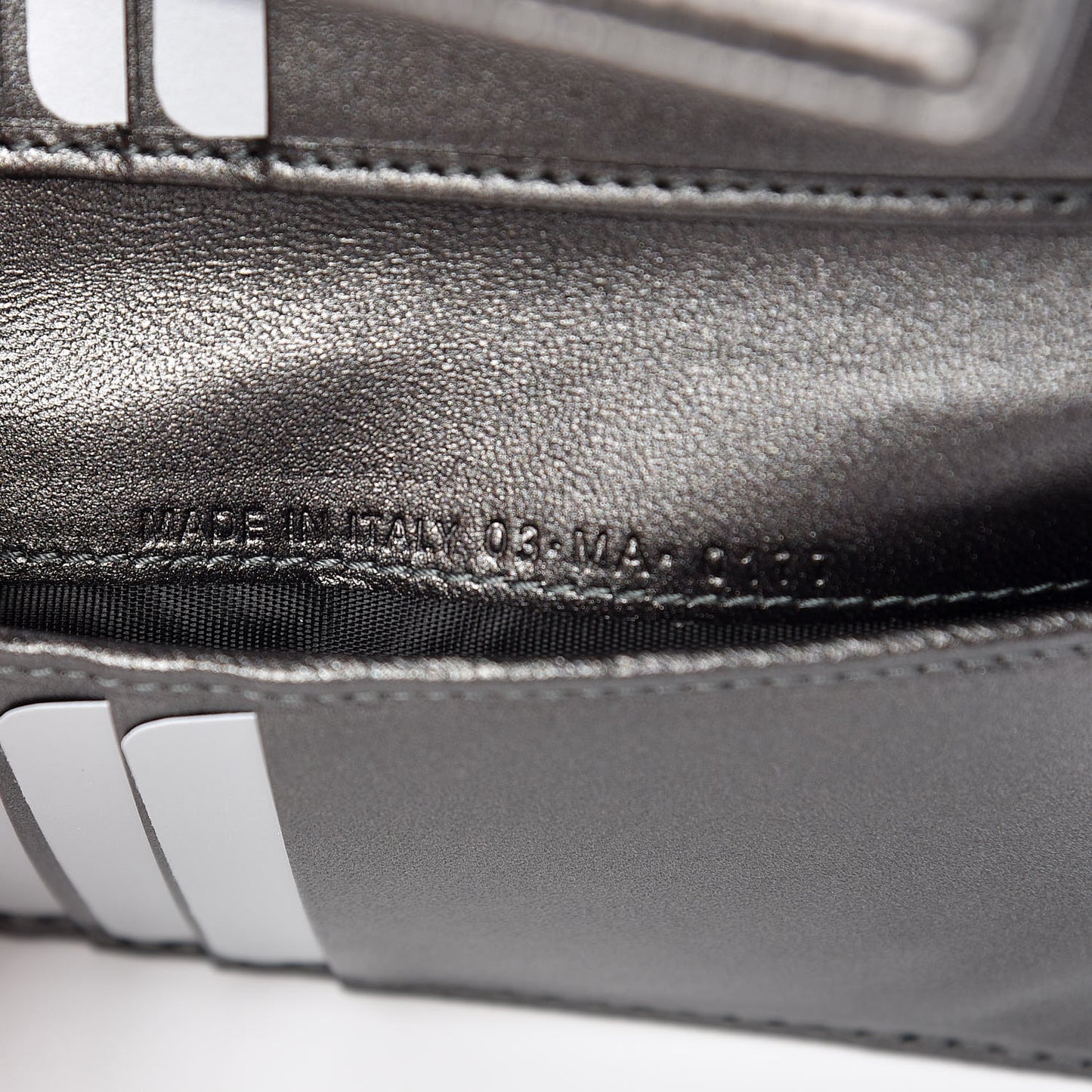 Metallic Grained Calfskin Cannage Diorama Elancee Wallet Gunmetal Grey