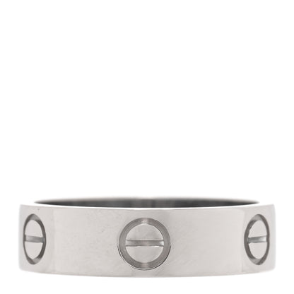 Cartier 18K White Gold 5.5mm LOVE Ring 56 7.75 1 of 5