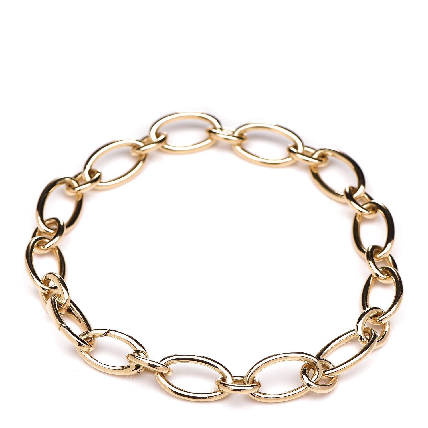 Tiffany 18K Yellow Gold Clasping Oval Link Bracelet 3 of 4