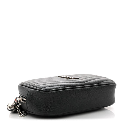Saint Laurent Grain De Poudre Matelasse Monogram Mini Lou Camera Bag Black 4 of 13