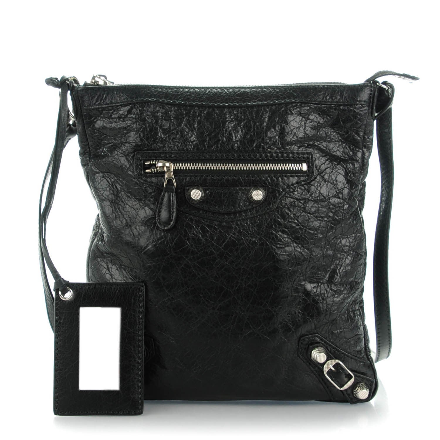 Balenciaga Agneau Giant 12 Silver Hardware Flat Crossbody Black 1 of 7