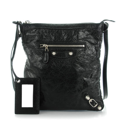 Balenciaga Agneau Giant 12 Silver Hardware Flat Crossbody Black 1 of 7