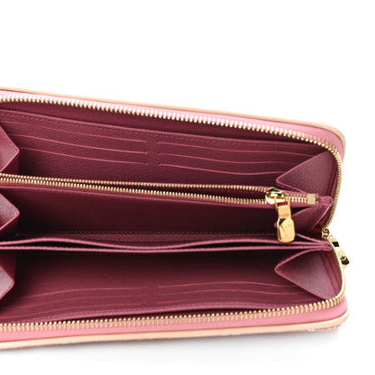 Louis Vuitton Denim Monogram Jacquard Zippy Wallet Pink 5 of 10