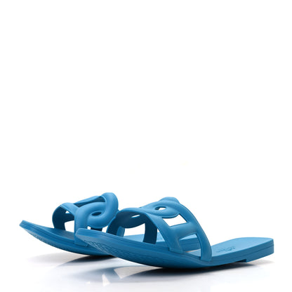 Hermes Rubber Aloha Sandals 37 Bleu Vif 3 of 8