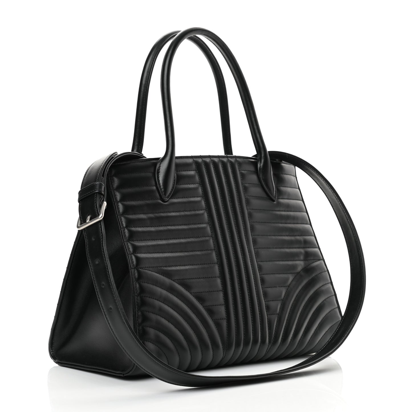 Soft Calfskin Impunture Diagramme Tote Black
