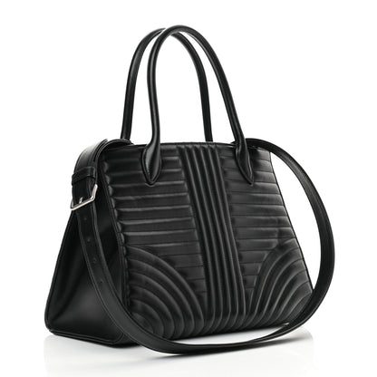 Prada Soft Calfskin Impunture Diagramme Tote Black 2 of 11