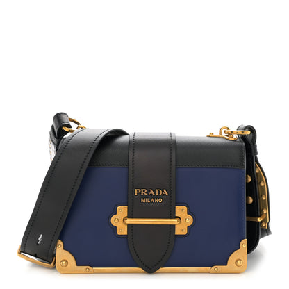 Prada City Calf Saffiano Cahier Bag Bluette Black 1 of 9