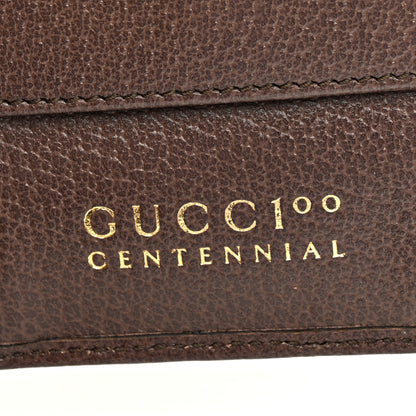 Gucci Textured Dollar Calfskin Gucci 100 Centennial Music Wallet New Acero New Shamarock Crop Hibiscus Red 7 of 7
