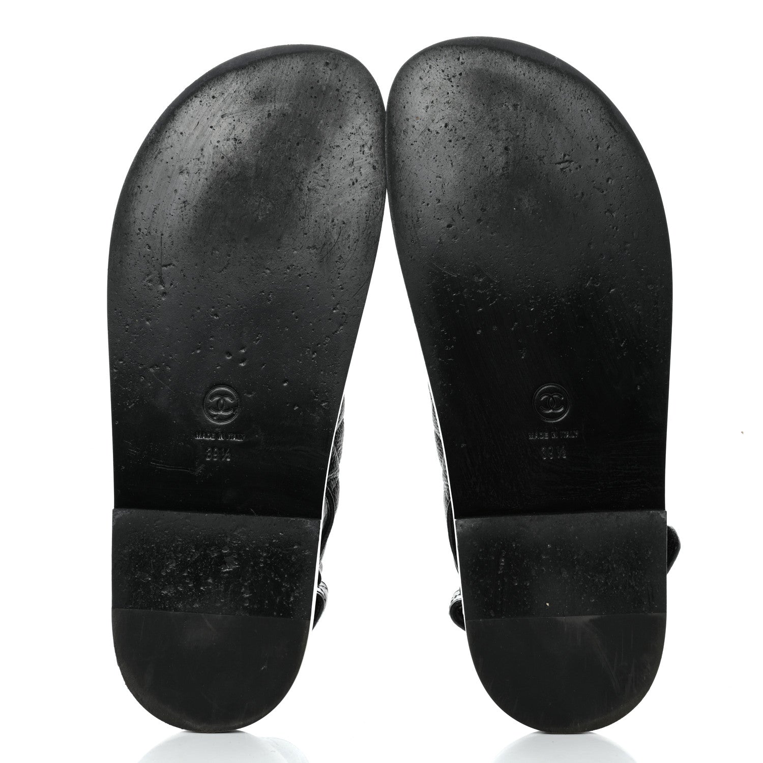 Chanel Grained Calfskin Velcro Dad Sandals 39.5 Black 5 of 8