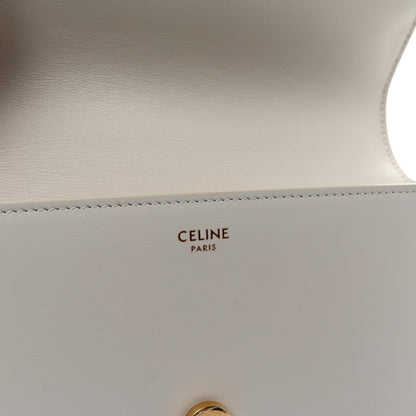 Celine Shiny Calfskin Cuir Triomphe Chain Shoulder Bag White 6 of 10