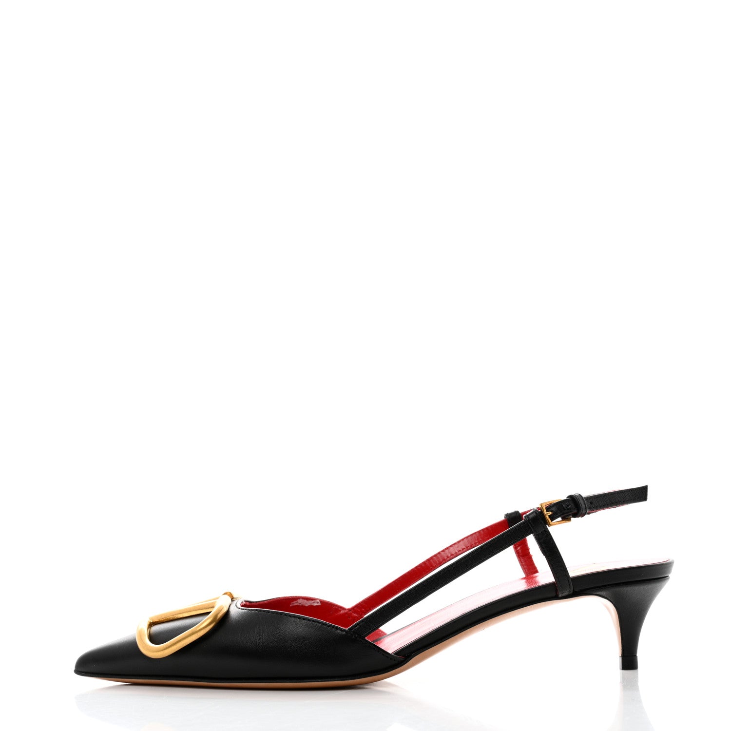 Valentino Garavani Calfskin Vlogo Slingback 40mm Pumps 35 Black 1 of 9