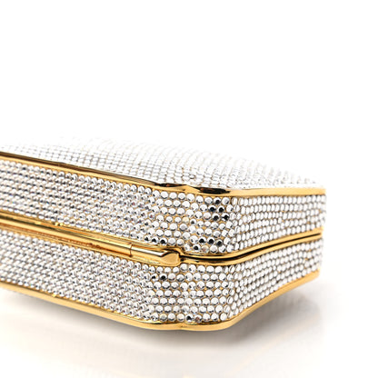 Judith Leiber Swarovski Crystal Minaudiere Clutch Gold Silver 7 of 9