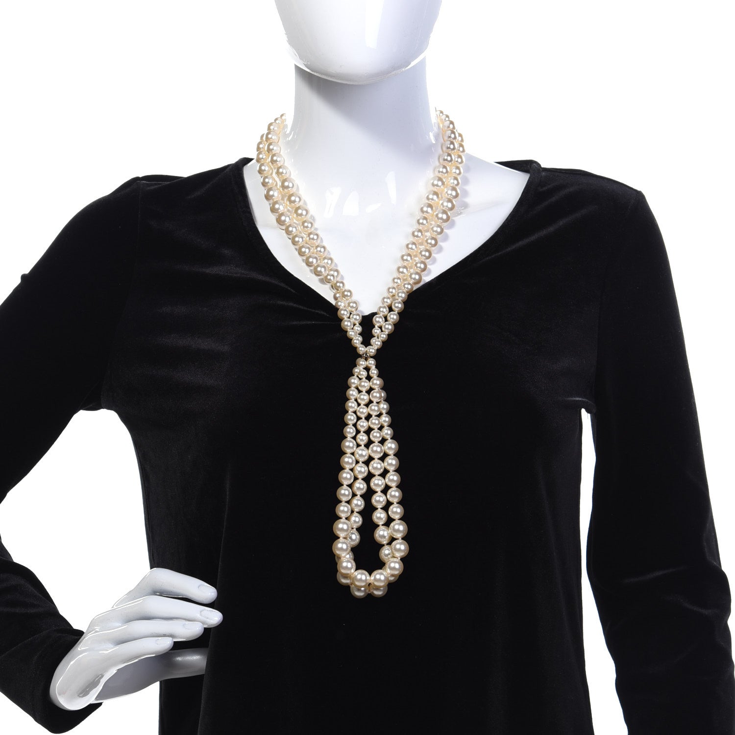 Chanel Pearl Multi Strand CC Necklace Gold 3 of 14