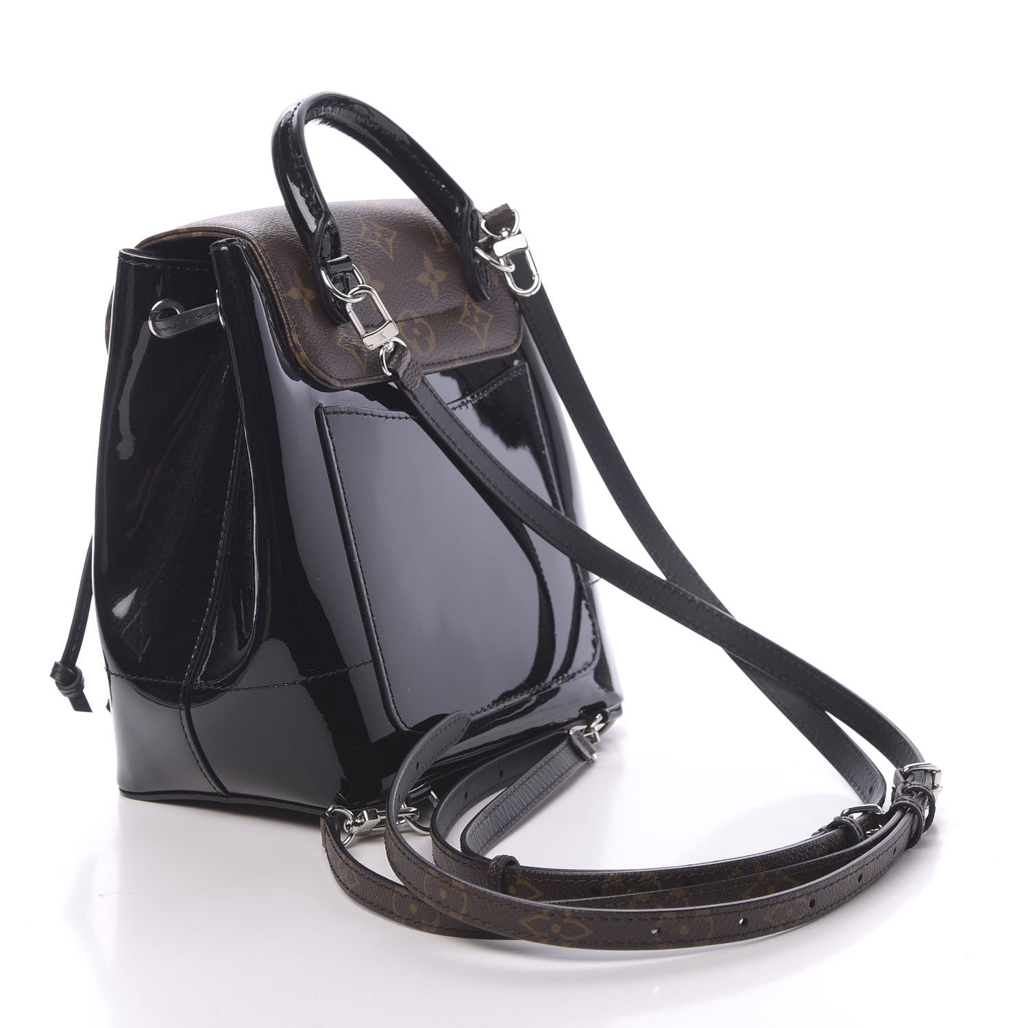 Louis Vuitton Patent Monogram Hot Springs Backpack Black 2 of 8