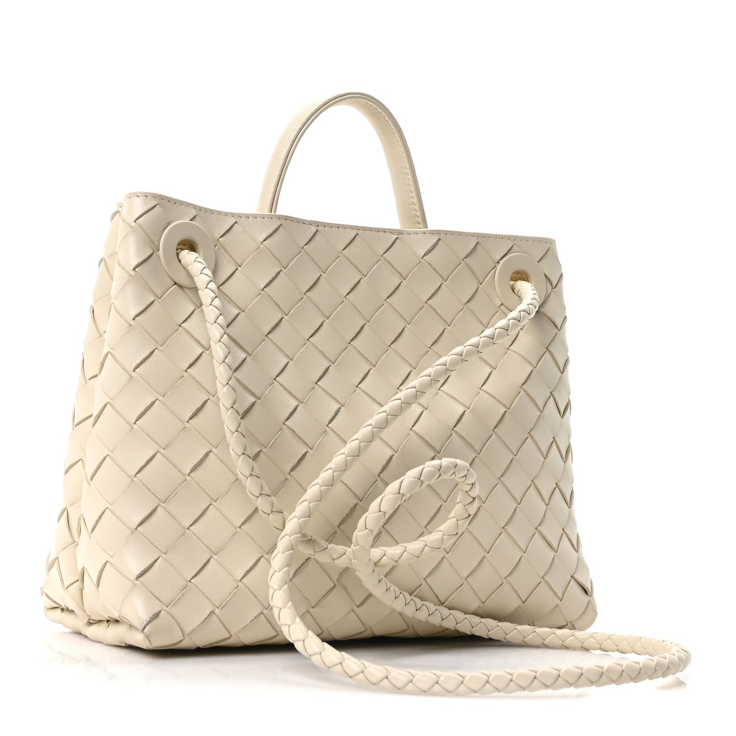 Bottega Veneta Nappa Intrecciato Small Andiamo Shoulder Bag Sea Salt 3 of 9