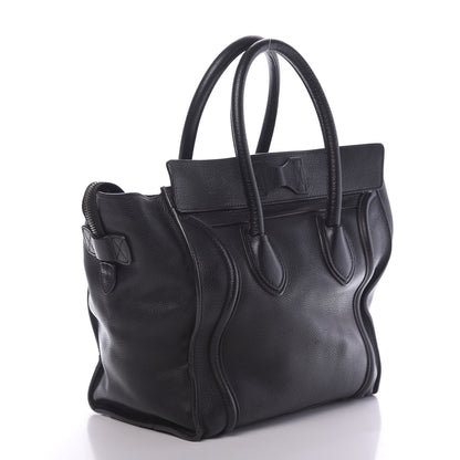 Celine Drummed Calfskin Mini Luggage Black 3 of 13