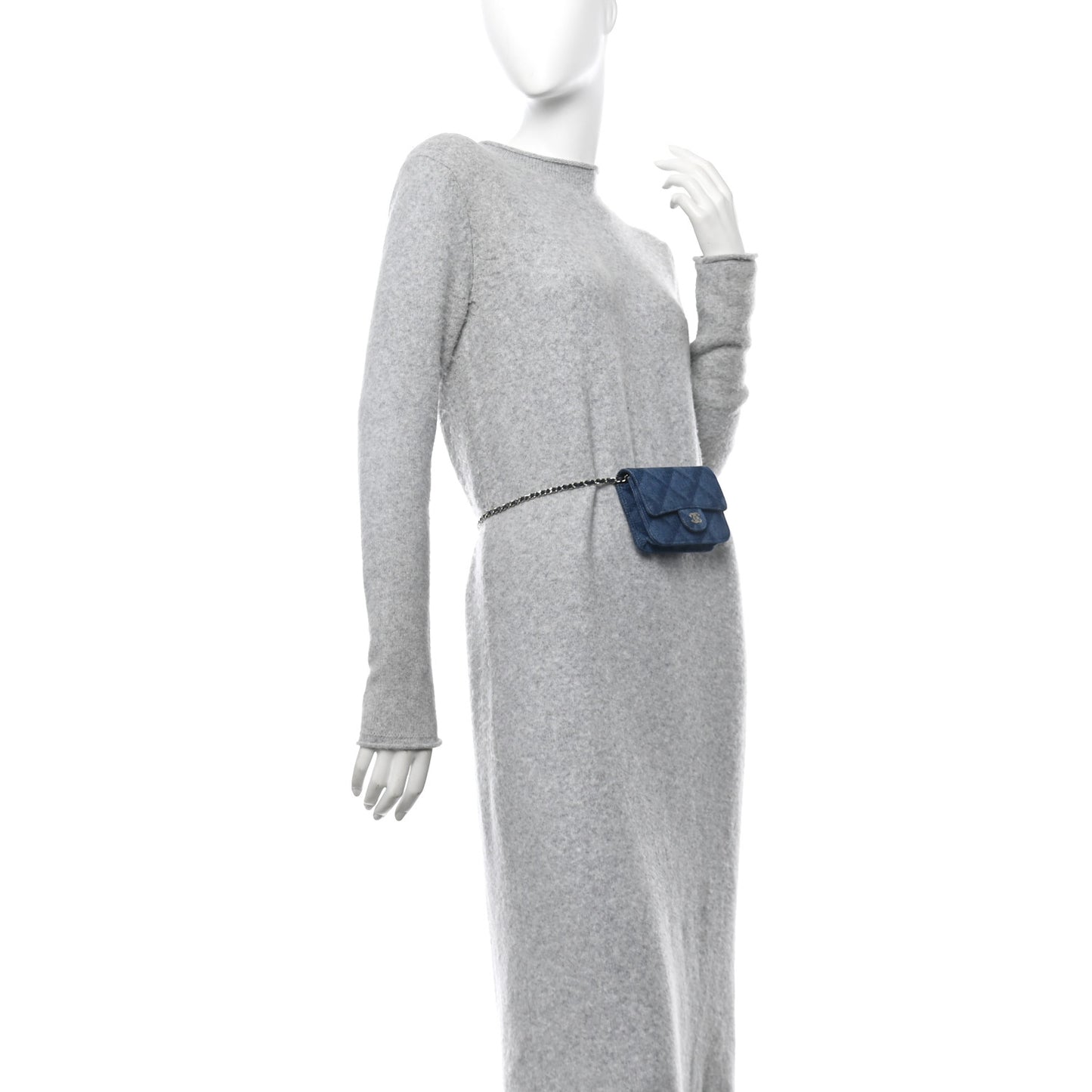 Denim Printed Belt Bag Dark Blue