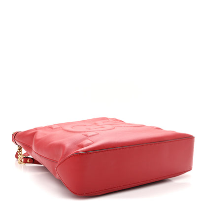 Gucci Apollo Calfskin GG Dadini Embroidered Chain Hobo Hibiscus Red 4 of 11