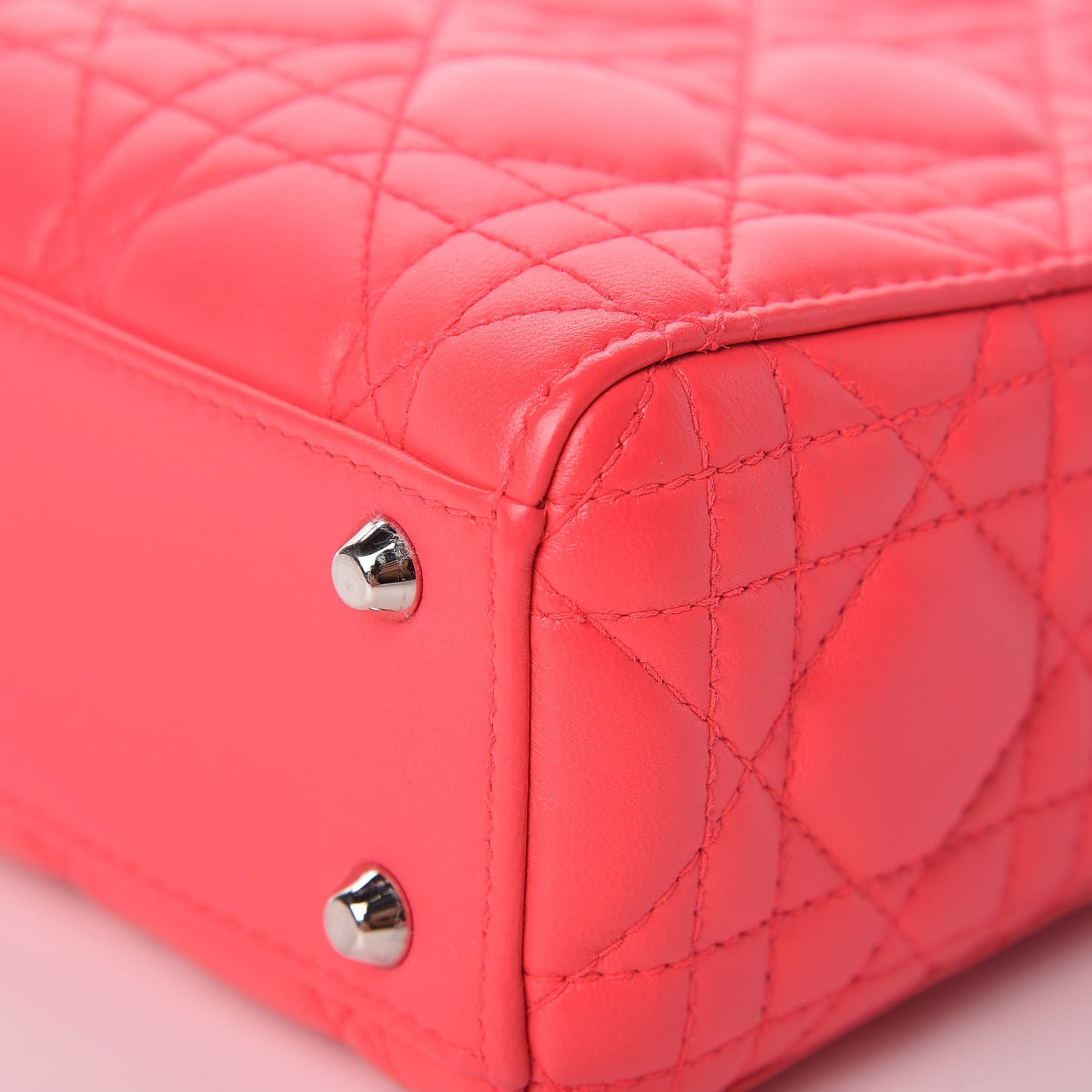 Lambskin Cannage Mini Lady Dior Fuchsia