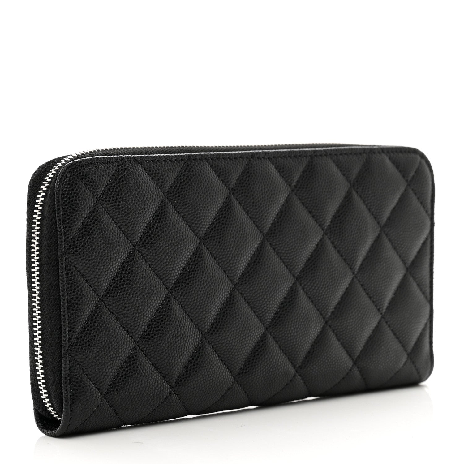 Chanel Caviar Quilted CC Logo Long Zipped Wallet Black 3 of 9