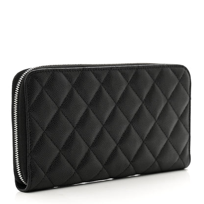 Chanel Caviar Quilted CC Logo Long Zipped Wallet Black 3 of 9