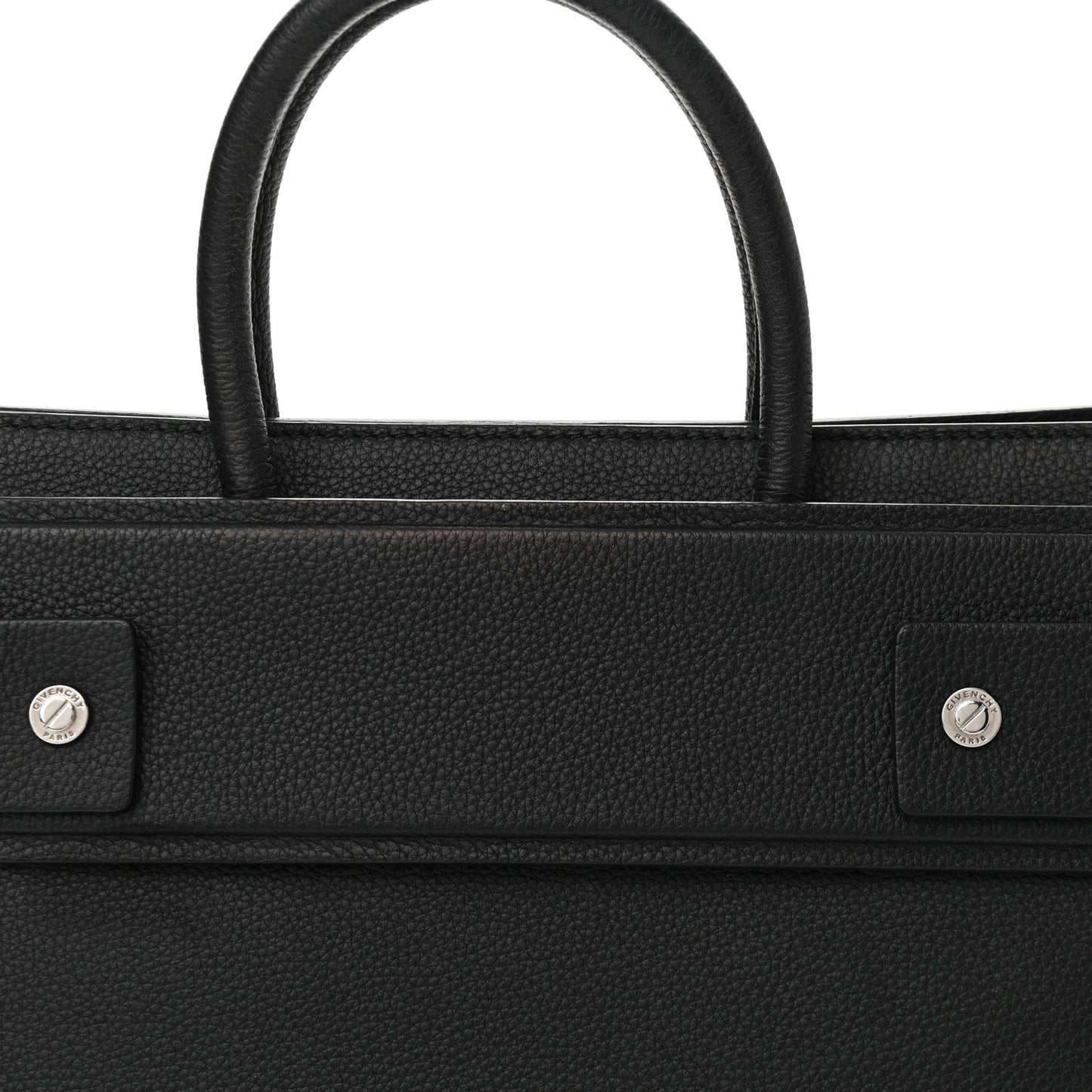 Grained Calfskin Small Horizon Satchel Black