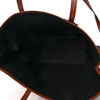 Versace Coated Canvas Calfskin La Greca Medusa Signature Shopper Tote Bag Tan Caramel 4 of 7