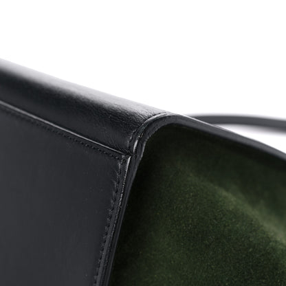 Celine Natural Calfskin Suede Medium Bi-Color Trapeze Black 10 of 27