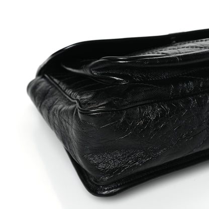 Saint Laurent Crinkled Calfskin Matelasse Monogram Large Niki Chain Satchel Black 8 of 9