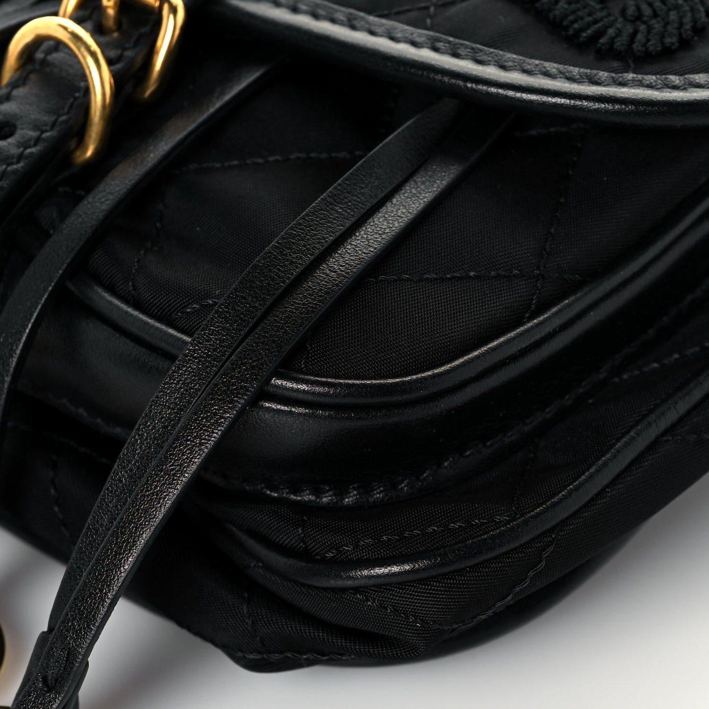 Nylon Embroided Corsaire Belt Bag Black