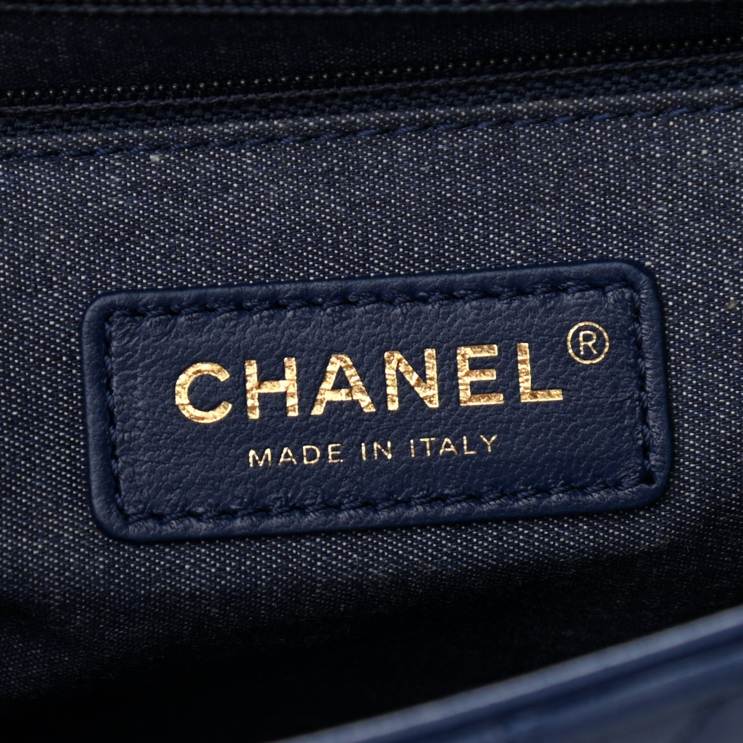 Chanel Lambskin Quilted Resin Bi-Color Chain Flap Bag Navy 6 of 13