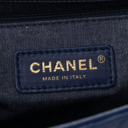 Chanel Lambskin Quilted Resin Bi-Color Chain Flap Bag Navy 6 of 13
