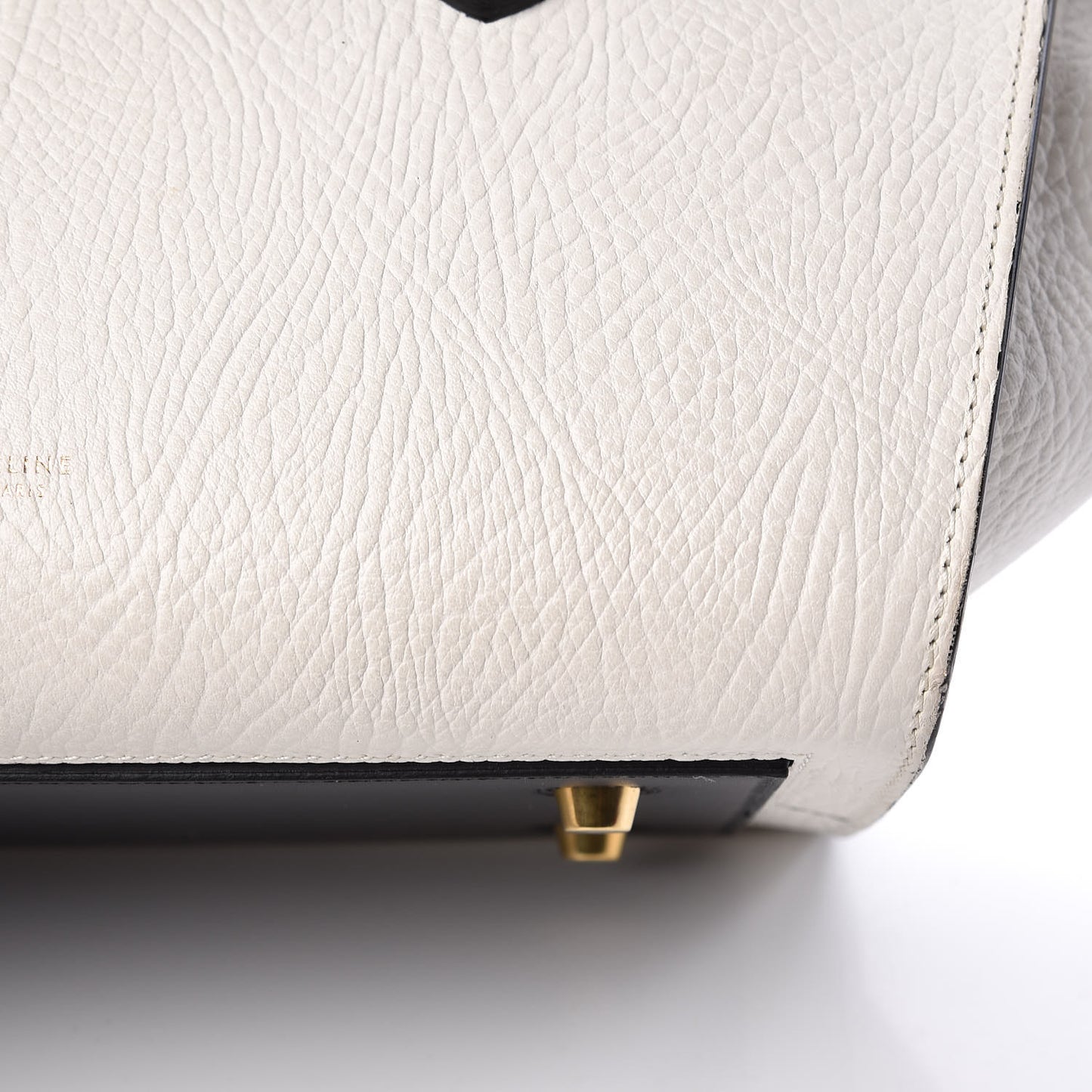 Elephant Calfskin Mini Bi-Color Tie Knot Tote White Black