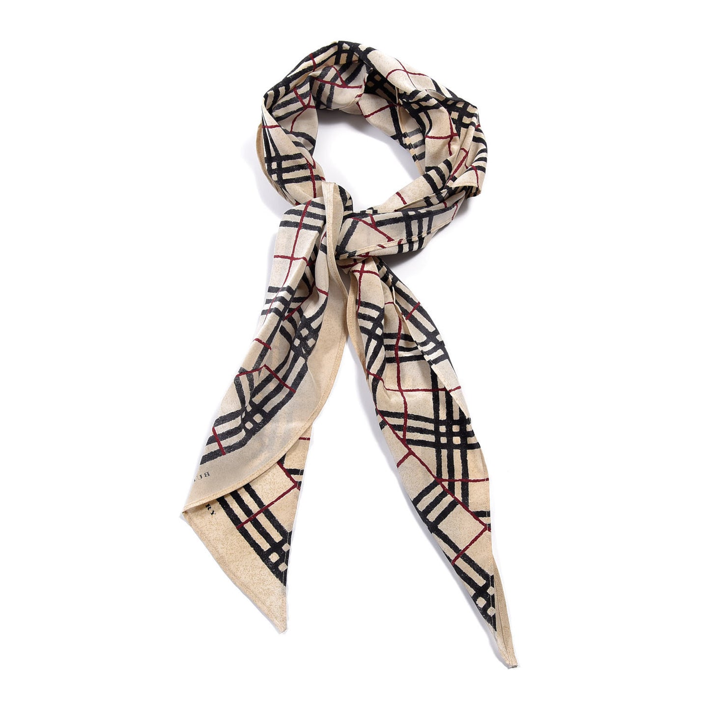 Silk House Check Triangle Scarf