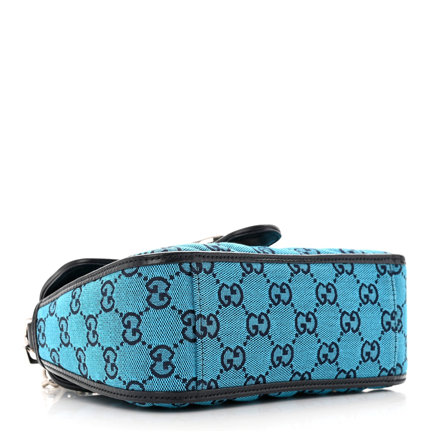 Monogram Multicolor Matelasse Diagonal Mini GG Marmont Top Handle Shoulder Bag Light Blue