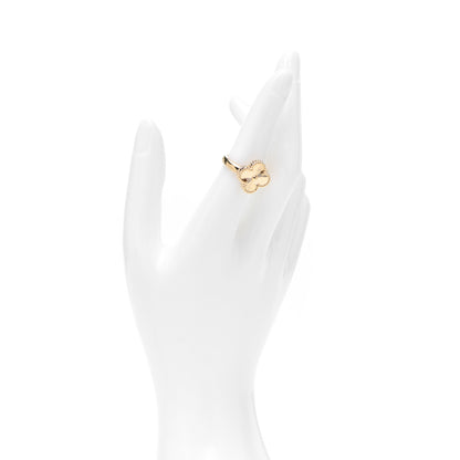 Van Cleef & Arpels 18K Yellow Gold Guilloche Vintage Alhambra Ring 52 6 2 of 5