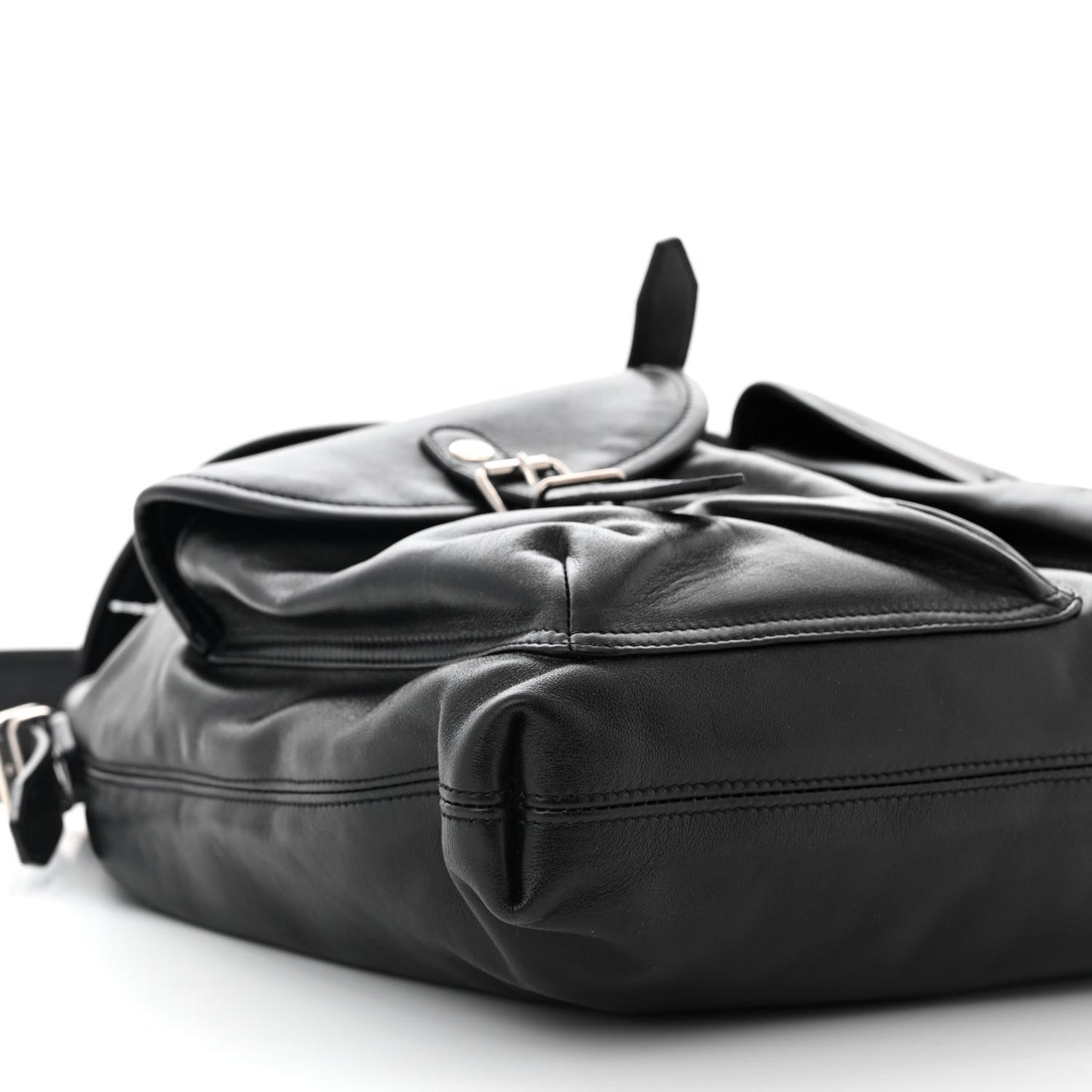 Calfskin Shoulder Backpack Bag Black