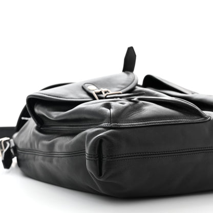 Saint Laurent Calfskin Shoulder Backpack Bag Black 9 of 10