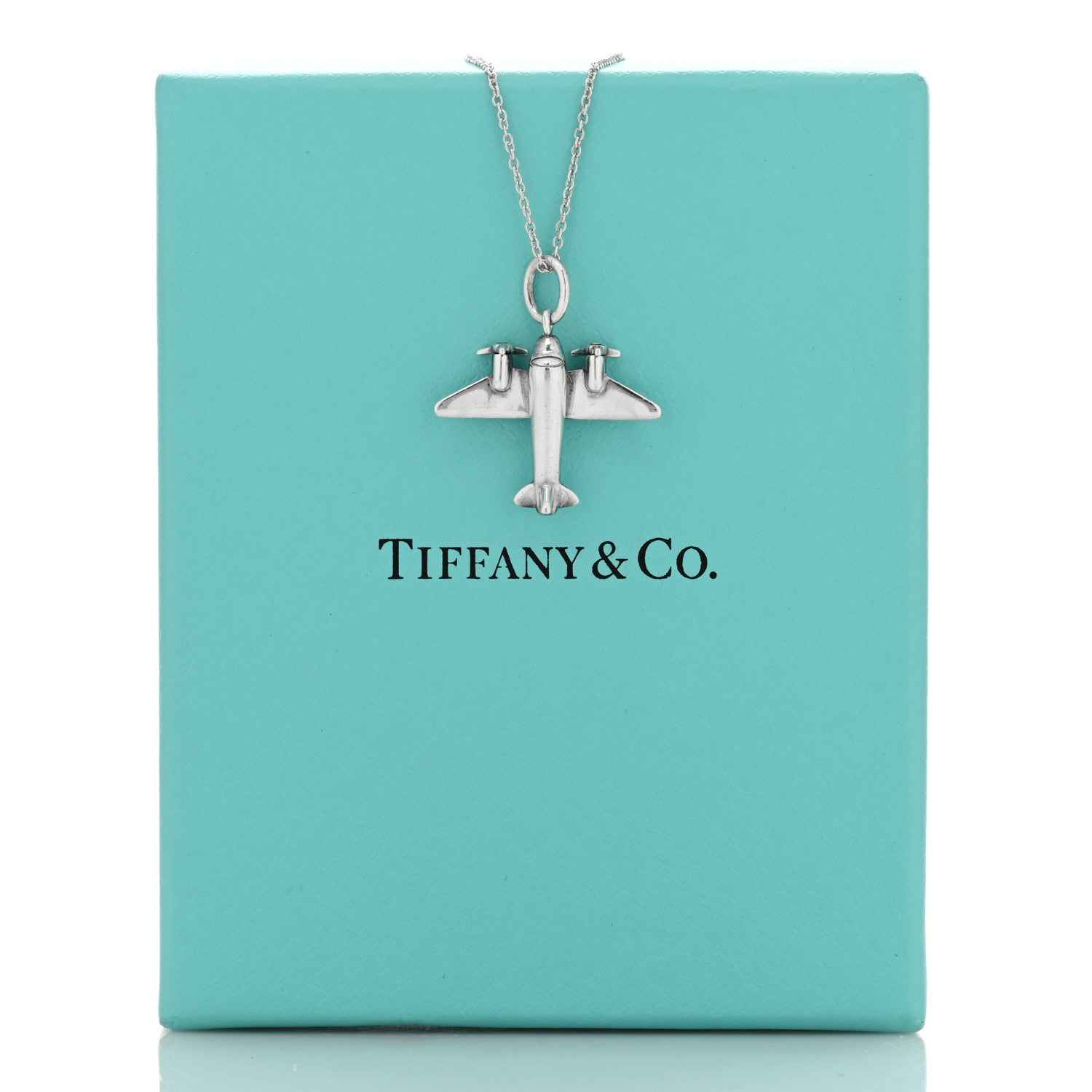 Tiffany Sterling Silver Airplane Pendant Necklace 6 of 6