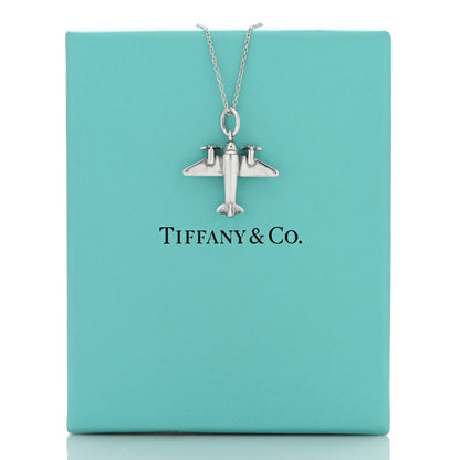 Tiffany Sterling Silver Airplane Pendant Necklace 6 of 6