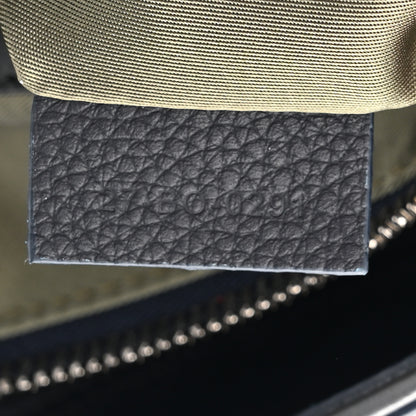 Christian Dior X SACAI Grained Calfskin Technical Fabric Mens Saddle Bag Olive Navy Blue 7 of 11