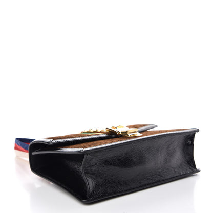 Gucci Velvet GG Monogram Web Small Sylvie Shoulder Bag Brown Black Oro Vecchio 7 of 10