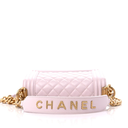 Chanel Calfskin Small Boy Logo Top Handle Flap Lilac 11 of 12