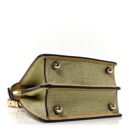 Fendi Crystal Vitello Laminato FF Petite Peekaboo I SEE U Satchel Crystal Platinum Light Gold 4 of 9